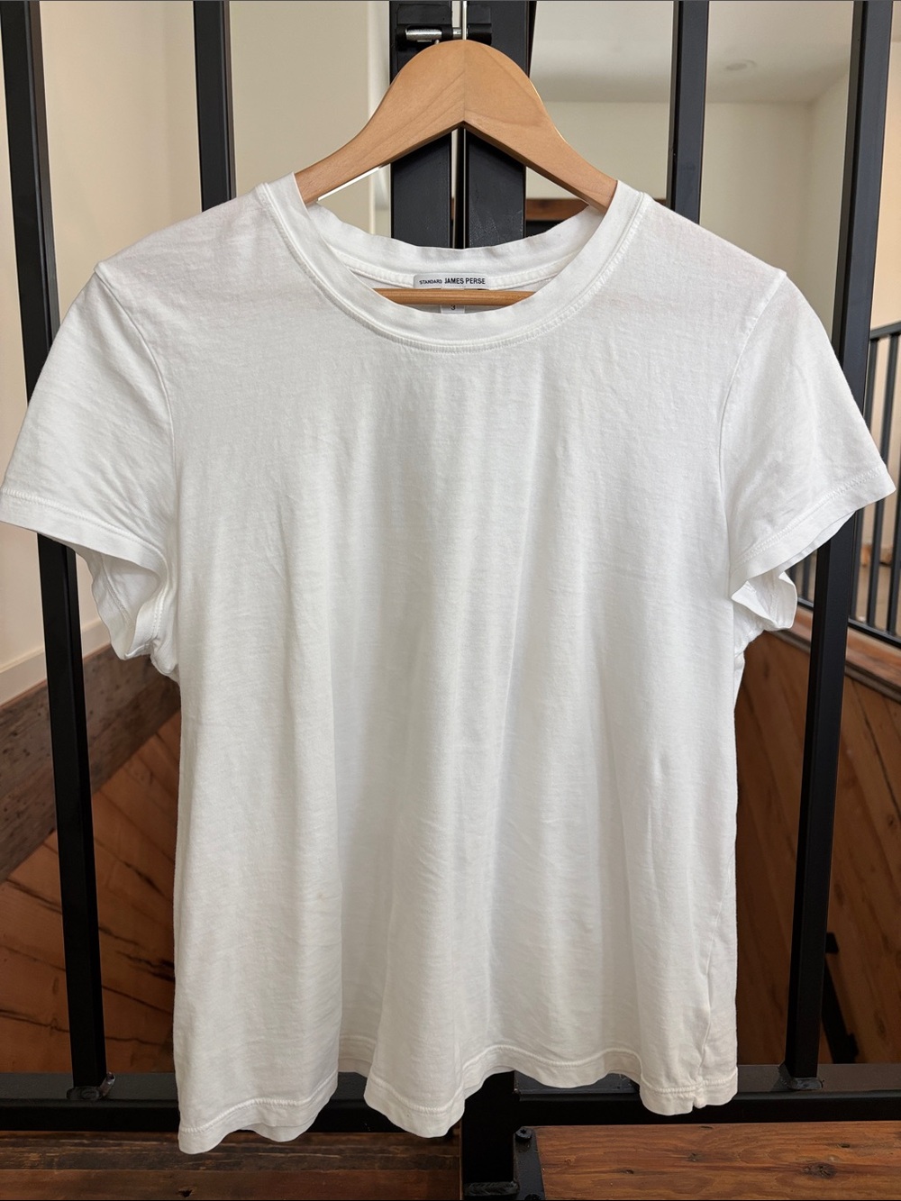 James Perse White Short Sleeve Crewneck Tee